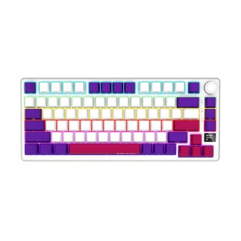 Клавиатура Lorgar KBP7075W, жична/безжична, механична, Purple Linear суичове, гейминг, бяла, USB, Bluetooth | JAR Computers Lorgar KBP7075W White LRG-KBP7075W-WH-US