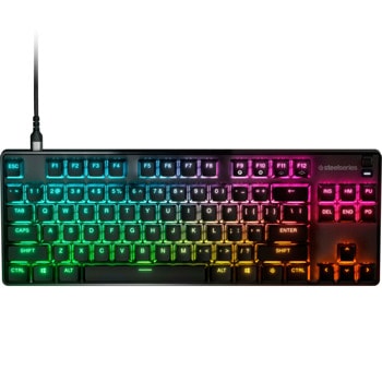 Клавиатура SteelSeries Apex 9 TKL US, геймърскa, механична, OptiPoint Optical суичове, RGB подсветка, черна, USB | JAR Computers SteelSeries Apex 9 TKL US 64847