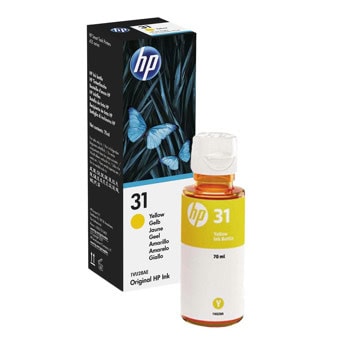 Мастило за HP Smart Tank 7306/7606/7308/7008/7006/5108/5109/5100/5106/6002/7602r/Tank Wireless 457 - Yellow - 1VU28AE - HP 31 - Оригинално, Заб: 70 ml капацитет | JAR Computers HP 31 Yellow 1VU28AE