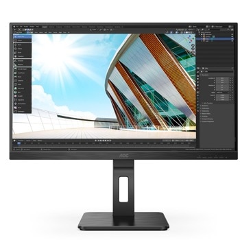 Монитор AOC Q27P2CA, 27" (68.58 cm) IPS панел, 75Hz, QHD, 4ms, 50000000 :1, 300 cd/m2, DisplayPort, HDMI, USB, USB-C | JAR Computers Монитор AOC Q27P2CA