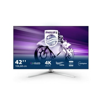 Монитор Philips 42M2N8900/00, 42" (106.68 cm) OLED панел, 138Hz, 4K UHD, 0.1ms, 999 999 999:1, 450 cd/m2, Displayport, HDMI, USB-C, USB | JAR Computers Philips 42M2N8900/00