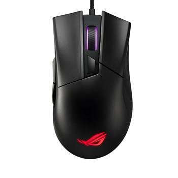 Мишка Asus ROG Gladius II Core, оптична (6200 dpi), USB, гейминг, черна, RGB подсветка | JAR Computers Asus ROG Gladius II Core