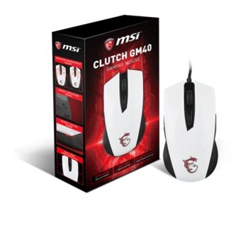 MSI Clutch GM40 White + Gaming Shield Mousepad