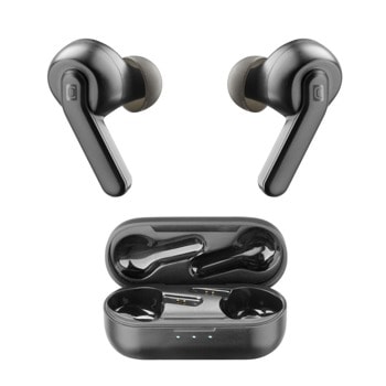 Слушалки Cellularline Sheer, безжични, микрофон, Bluetooth, до 7 часа време за работа, ANC, черни | JAR Computers Cellularline Sheer BTSHEERTWSK