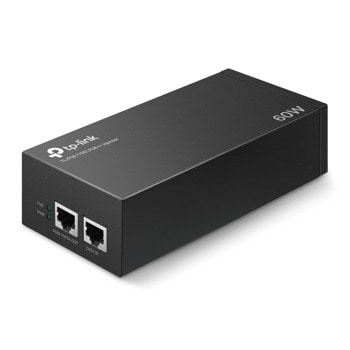 PoE+ инжектор TP-Link TL-POE170S, 1000 Mbps, 2x LAN (RJ-45), 60W, черен | JAR Computers TP-Link TL-POE170S