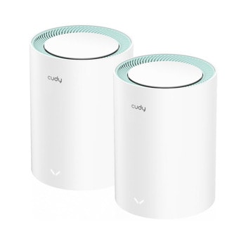 Безжична Wi-Fi система Cudy M1300, 1200Mbps, 2.4GHz (300Mbps)/5GHz (867Mbps), Wireless AC, 1x LAN 100/1000, 1x WAN 100/1000, 2 вътрешни антени, 2 бр. | JAR Computers Безжична Wi-Fi система Cudy M1300 (2-pack)