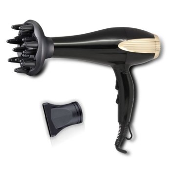 Сешоар SAPIR SP 1100 CPD, 2200W, 3 степени на температура, 2 скорости, концентратор и дифузер, черен/златист | JAR Computers SAPIR SP 1100 CPD, 2200W