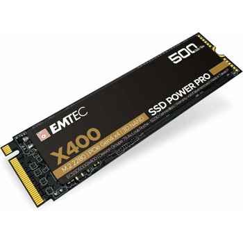 Памет SSD 500GB Emtec X400, NVMe, M.2 (2280), скорост на четене до 5200MB/s, скорост на запис до 2000MB/s | JAR Computers Emtec X400 500GB ECSSD500GX400