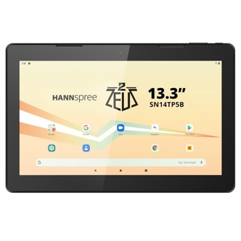 Таблет Hannspree Pad Zeus 2, 13.3" (33.78 cm) IPS дисплей, осемядрен Mediatek MT8183, 4GB RAM, 64GB Flash памет, 5.0 MPix & 5.0 MPix камера, Android, 1250g | JAR Computers HANNspree Pad Zeus 2 SN14TP5