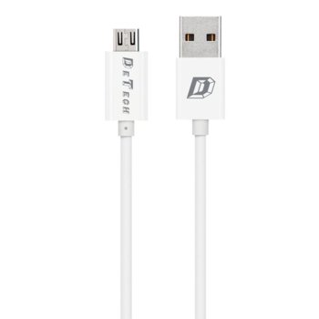 DeTech 5V/1A 220V 1 x USB A(ж) бял с кабел 14115