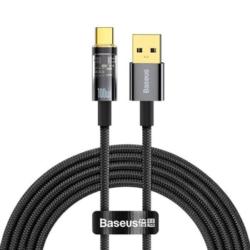 Кабел Baseus CATS000301, от USB A(м) към USB C(м), 2m, 100W, черен | JAR Computers Baseus CATS000301