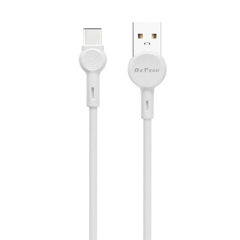 Кабел DeTech DE-C35C, от USB A(м) към USB C(м), 1m, бял | JAR Computers DeTech DE-C35C 40190