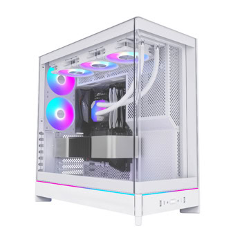 Кутия Montech HS02 PRO White, ATX/mATX/Mini-ITX, 1x USB 3.1 Type-C, 3x 120mm вентилатора,с прозорец, бяла, без захранване | JAR Computers Кутия Montech HS02 PRO бяла