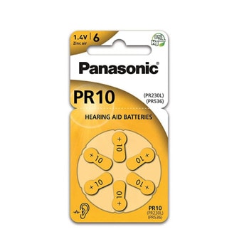 Батерии цинкови Panasonic Hearing Aid Batteries PR230/6LB, PR10, 1.4V, 6 бр. | JAR Computers Panasonic PR10 Hearing Aid Batteries 1.4V PR230/6L
