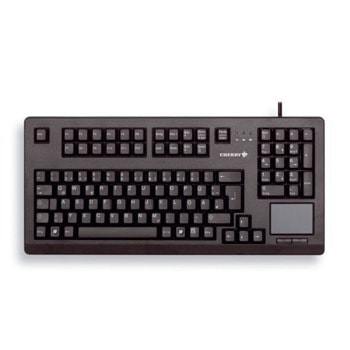 Клавиатура Cherry G80-11900, вграден тъчпад с 2 бутона, нископрофилна, 66 клавиша, черна | JAR Computers Cherry G80-11900