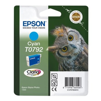 Касета ЗА EPSON Stylus Photo R1400/P50 - Cyan - P№ C13T07924010 - 11.1ml | JAR Computers ГЛАВА ЗА EPSON Stylus Photo R1400/P50 - Cyan - T07