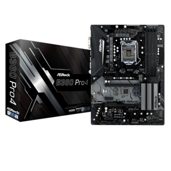Дънна платка Asrock B360 PRO4, B360, LGA1151, DDR4, PCI-E (HDMI&DVI-D&VGA), (CFX), 6x SATA 6Gb/s, 2x Ultra M.2 Socket, USB 3.1 Gen2 Type-C, ATX | JAR Computers Asrock B360 PRO4