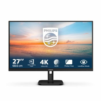 Монитор Philips 27E1N1800A/00, 27" (68.58cm) IPS панел, 100Hz, 4K/UHD, 4ms, Mega Infinity DCR, 350cd/m2, DisplayPort, HDMI | JAR Computers Philips 27E1N1800A/00