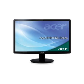 Монитор 18.5" (47 cm) Acer S191HQLb Ultra Slim, HD LED, 5ms 12 000 000:1 250cd/m2 черен, 3г. | JAR Computers 18.5" (47 cm) Acer S191HQLb Ultra Slim