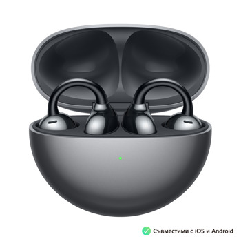 Слушалки Huawei FreeClip, безжични, микрофон, Bluetooth, до 36 часа време за работа, с калъфа за зареждане, черни | JAR Computers Huawei FreeClip