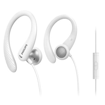 Слушалки Philips TAA1105WT/00, микрофон, IPX2, 1,2 м. кабел, бели/черни | JAR Computers Philips TAA1105WT