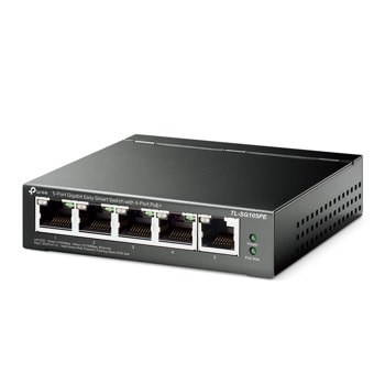 Суич TP-Link TL-SG105PE, 1000 Mbps, 4 порта, 4x 10/100/1000 Mbps, 4x PoE+ | JAR Computers TP-Link TL-SG105PE