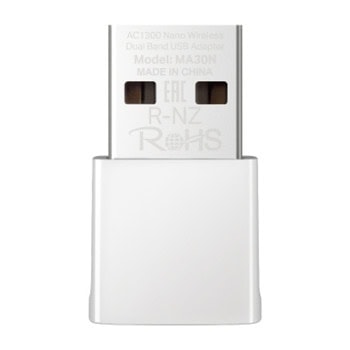 Мрежови адаптер Mercusys MA30N, 1300Mbps, Wireless AC, USB 2.0 | JAR Computers Mercusys MA30N AC1300 Nano