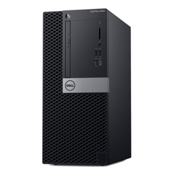 Настолен компютър Dell Optiplex 5060 MT (N046O5060MT_UBU3-14), четириядрен Coffee Lake Intel Core i3-8100 3.60 GHz, 8GB DDR4, 256GB SSD, 5x USB 3.1, клавиатура и мишка, Linux | JAR Computers Dell Optiplex 5060 MT N046O5060MT_UBU3-14