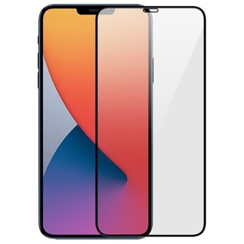 Протектор от закалено стъкло за iPhone 12, черен | JAR Computers Стъклен протектор за iPhone 12