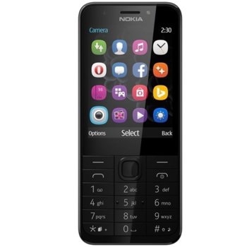 GSM NOKIA 230 (сребрист), поддържа 2 sim карти, 2.8" (7.11 cm), (+microSD слот), 2.0 Mpix camera, Software release: Series 30+, 91.8g. image