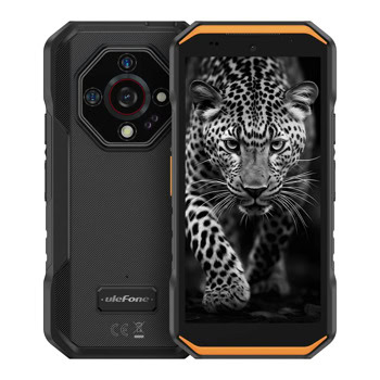 Смартфон Ulefone Armor X32 Pro 5G (черно-оранжев), поддържа 2 SIM карти, 5.65" (14.35 cm) HD+ IPS 90Hz дисплей, осемядрен MediaTek Dimensity 6300 2.6 GHz, 8GB RAM, 256GB Flash памет (+microSD слот), 64 + 25 + 2 & 16 Mpix камери, Android | JAR Computers Ulefone Armor X32 Pro 5G Vibrant Orange
