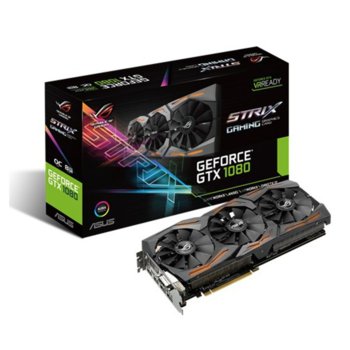 Видео карта GF GTX1080, 8GB, Asus ROG STRIX-GTX1080-A8G-GAMING, PCI-E 3.0, GDDR5X, 256bit, DisplayPort, HDMI, DVI | JAR Computers Asus ROG STRIX-GTX1080-A8G-GAMING