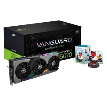 Видео карта Nvidia GF RTX 5070 Ti с подарък Lucky: Around The World, 16GB, MSI Vanguard SOC Launch Edition, PCI-E 5.0, GDDR7, 256-bit, DisplayPort, HDMI | JAR Computers MSI GF RTX 5070 Ti Vanguard SOC Launch Edition