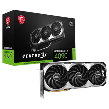 Видео карта Nvidia GF RTX 4090, 24GB, MSI Ventus 3X E OC, PCI-E 4.0, GDDR6X, 384-bit, DisplayPort, HDMI | JAR Computers MSI RTX 4090 VENTUS 3X E 24G OC
