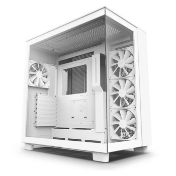 Кутия NZXT H9 Flow, ATX/mATX/Mini-ITX, 1x USB 3.2 Gen 2 Type-C, 2x USB 3.2 Gen 1 Type-A, с прозорец, бяла, без захранване | JAR Computers Кутия NZXT H9 Flow White CM-H91FW-01