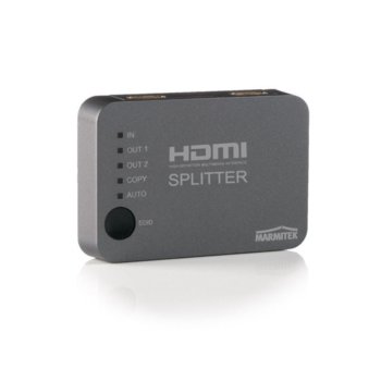 Сплитер Marmitek Split 312, от 1x HDMI(ж) към 2x HDMI(ж), резолюция до 4K UHD, HDCP 2.2, сив | JAR Computers Marmitek Split 312 HDMI(ж) към 2x HDMI(ж)