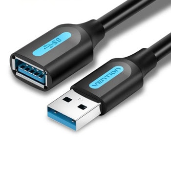Кабел Vention CBHBH, от USB A(м) към USB A(ж), 2m, черен | JAR Computers Vention CBHBH