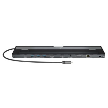 Докинг станция j5create JCD542, от USB-C към 1x USB-C, 3x USB-A, 2x HDMI, 1x AUX, 1x RJ45, 1x SD/MicroSD четец, черна | JAR Computers Докинг станция j5create JCD542