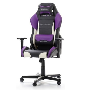 Геймърски стол DXRacer Drifting OH/DM61/NWV, черен/бял/лилав | JAR Computers DXRacer DRIFTING OH/DM61/NWV