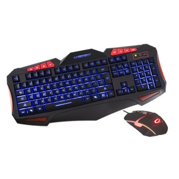 Комплект клавиатура и мишка Esperanza EGK3000, гейминг, 2400dpi, USB, черни | JAR Computers Комплект клавиатура и мишка Esperanza EGK3000