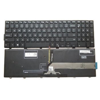 Клавиатура за лаптоп Dell, съвместима със серия Inspiron 5547 5748 5749 5755 Latitude 3550, черна, с рамка, с подсветка | JAR Computers Клавиатура за Inspiron 55475748/49 Latitude 3550