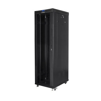 Комуникационен шкаф Lanberg FF01-6042-12BL, 19", 42U, 212.7 x 100 x 60 cm, товароносимост до 1200кг, термостат, черен | JAR Computers Lanberg FF01-6042-12BL
