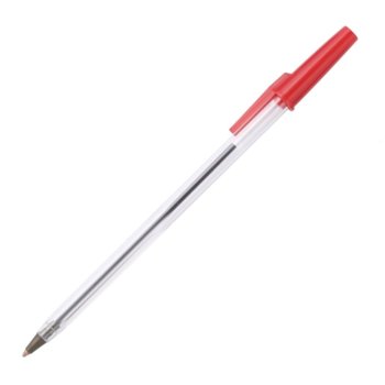 Химикалка Beifa A+ 934 прозрачна червена 50 броя