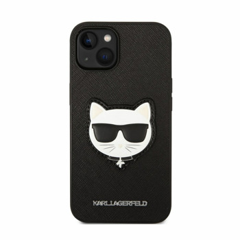 Saffiano Choupette Head за iPhone 14 черен