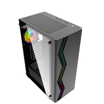 Кутия PowerCase 200-G05, ATX /mATX/ITX, 1x USB 3.0, прозорец, черна, без захранване | JAR Computers PowerCase 200-G05