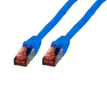 Пач кабел Cat.6 0.25m SFTP син
