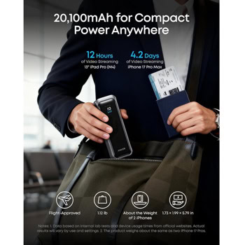 anker prime power bank 20100 mah 220w тъмносив