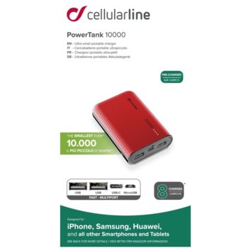 Cellular Line PowerTank 10000 red IT6017