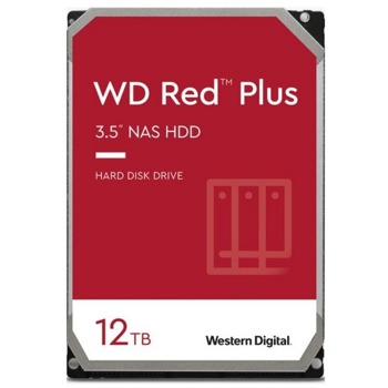 Твърд диск 12TB WD Red Plus NAS WD120EFBX, SATA 6Gb/s, 7200 rpm, 256MB, 3.5"(8.89 cm) | JAR Computers Western Digital Red Plus NAS WD120EFBX