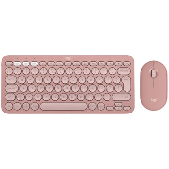 Комплект клавиатура и мишка Logitech Pebble 2 Combo, безжични, 4000dpi, USB, розови | JAR Computers Logitech Pebble 2 Combo 920-012241